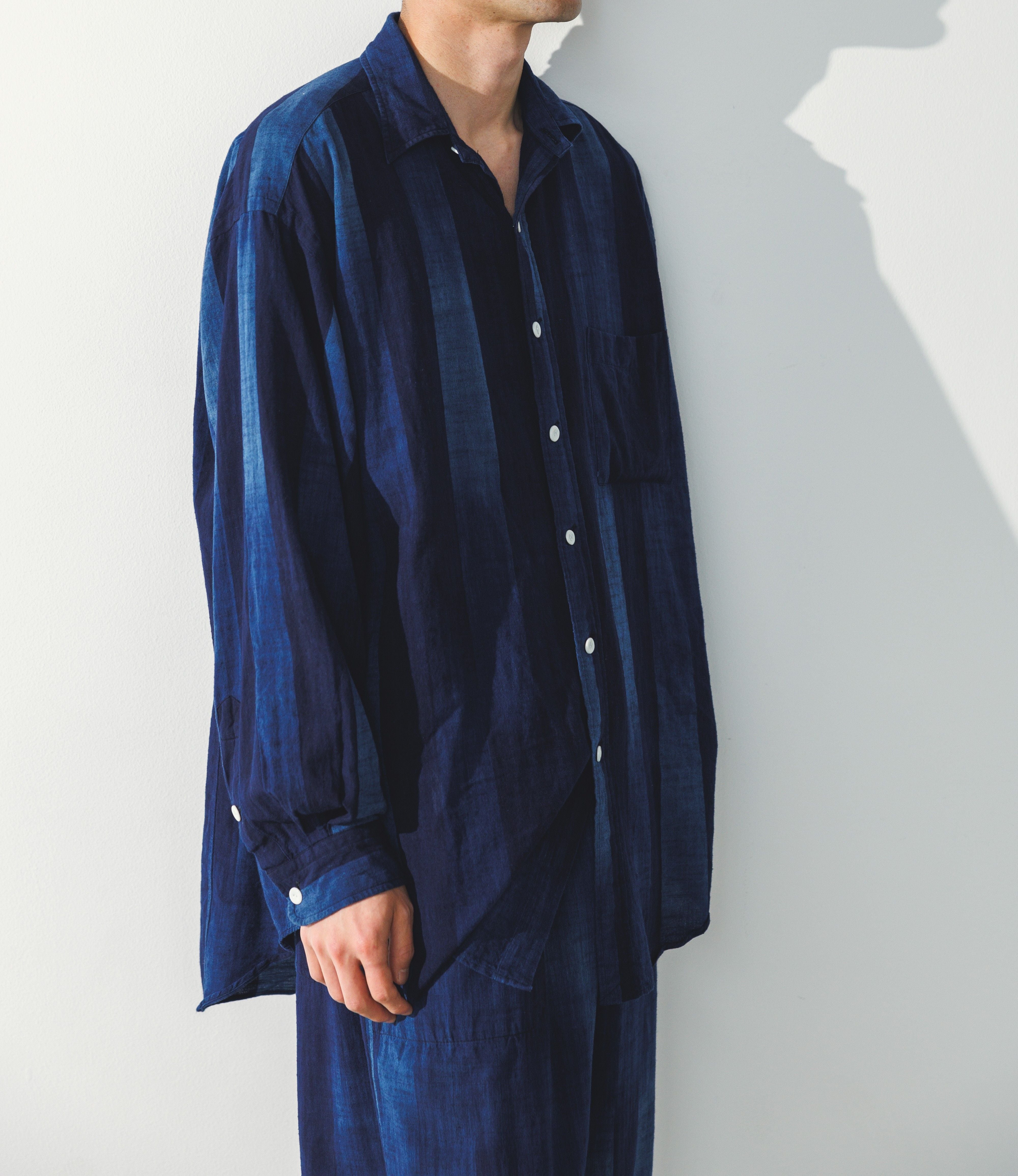 SOWBOW 格子柄シャツ 久留米絣 サイズ2 9bfd935f4019da991567f71a7e3342