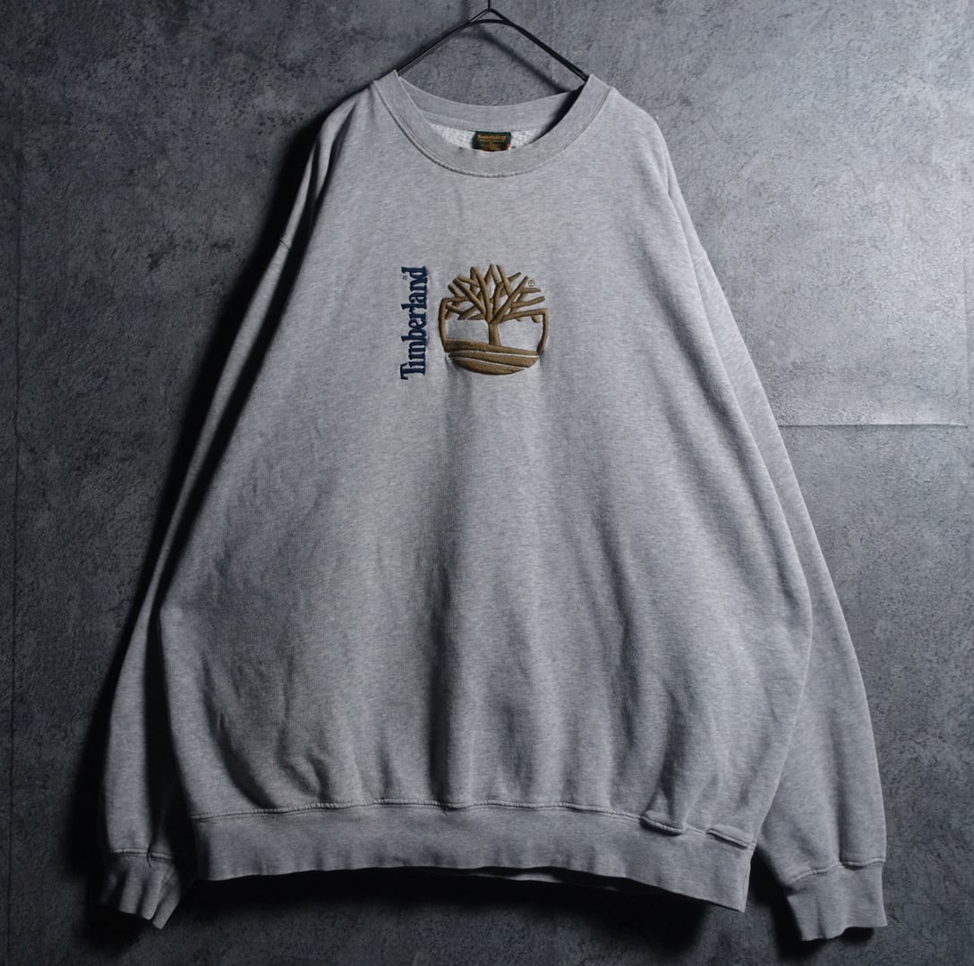 神奈備様【90-00s】Timberland スウェット 刺繍ロゴ Y2K 90s “Timberland” Gray Logo Embroidery Design Sweat | 古着屋