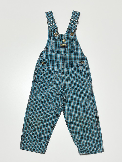 【95cm】VINTAGE 80's オシュコシュ チェック オーバーオール【10177】※