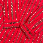 MIGHTY BILL 民族調 ネイティブ ストライプ 長袖 コットン シャツ /レッド系 メンズ DOUBLE NEEDLE SWING