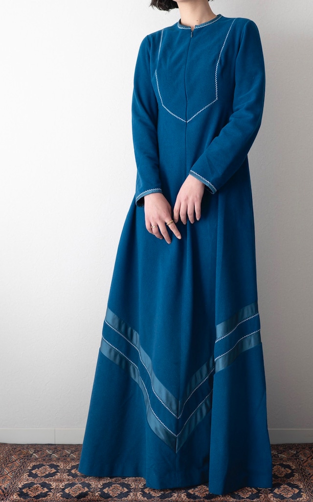 Front zip fleece maxi dress