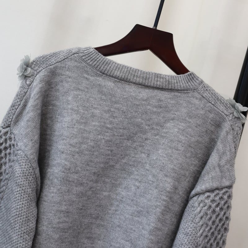 tops】立体フラワーニットセーター M28595 | nanastyle