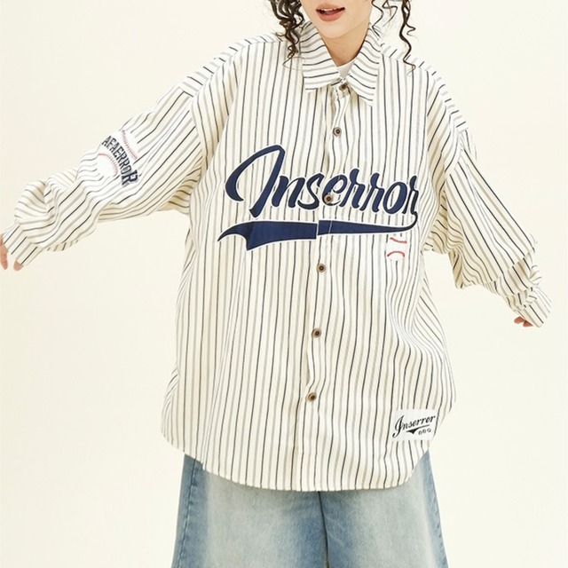 american stripe shirt　アメリカンストライプシャツ　J0412