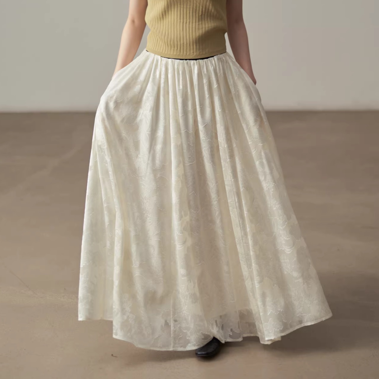 花柄 マキシ丈 フレアスカート 00137・画像2