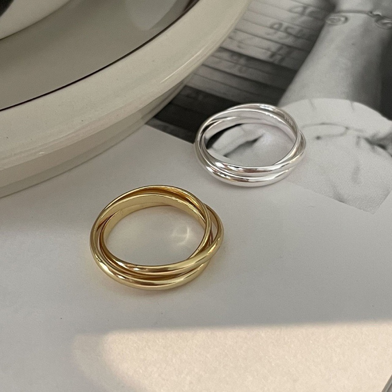 S925 triple simple ring (R209)