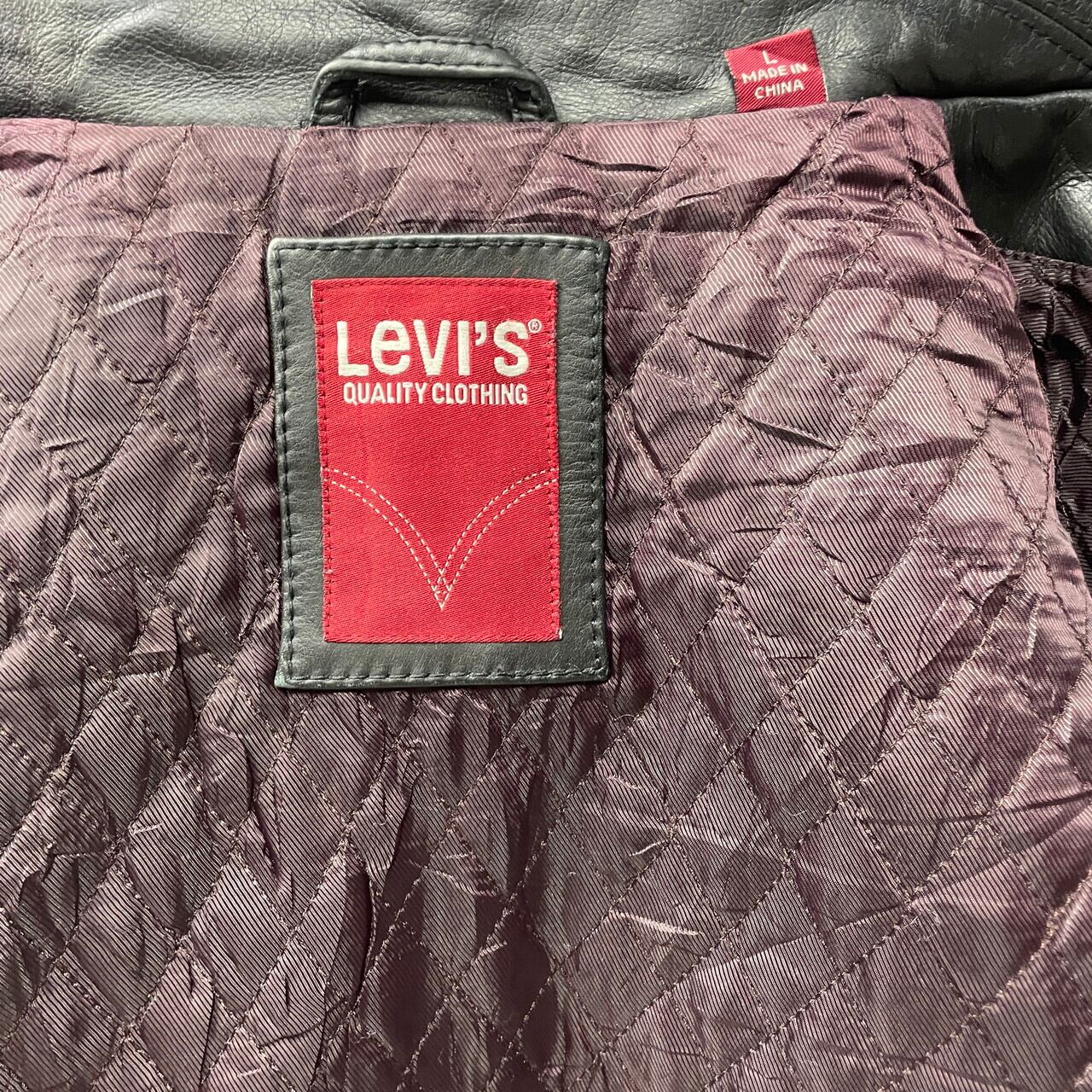 Levi's リーバイス レザージャケット メンズXL相当 古着 スポーツジャケット シングルライダース ブラック 黒 キルティンググライナー  【レザージャケット】 | cave 古着屋【公式】古着通販サイト