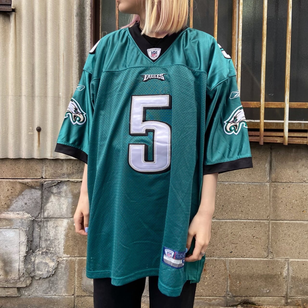 ウィルソン Wilson NFL PHILADELPHIA EAGLES フィラデルフィアイーグルス Vネック メッシュ ゲームシャツ フットボールシャツ USA製 メンズXL /eaa326106