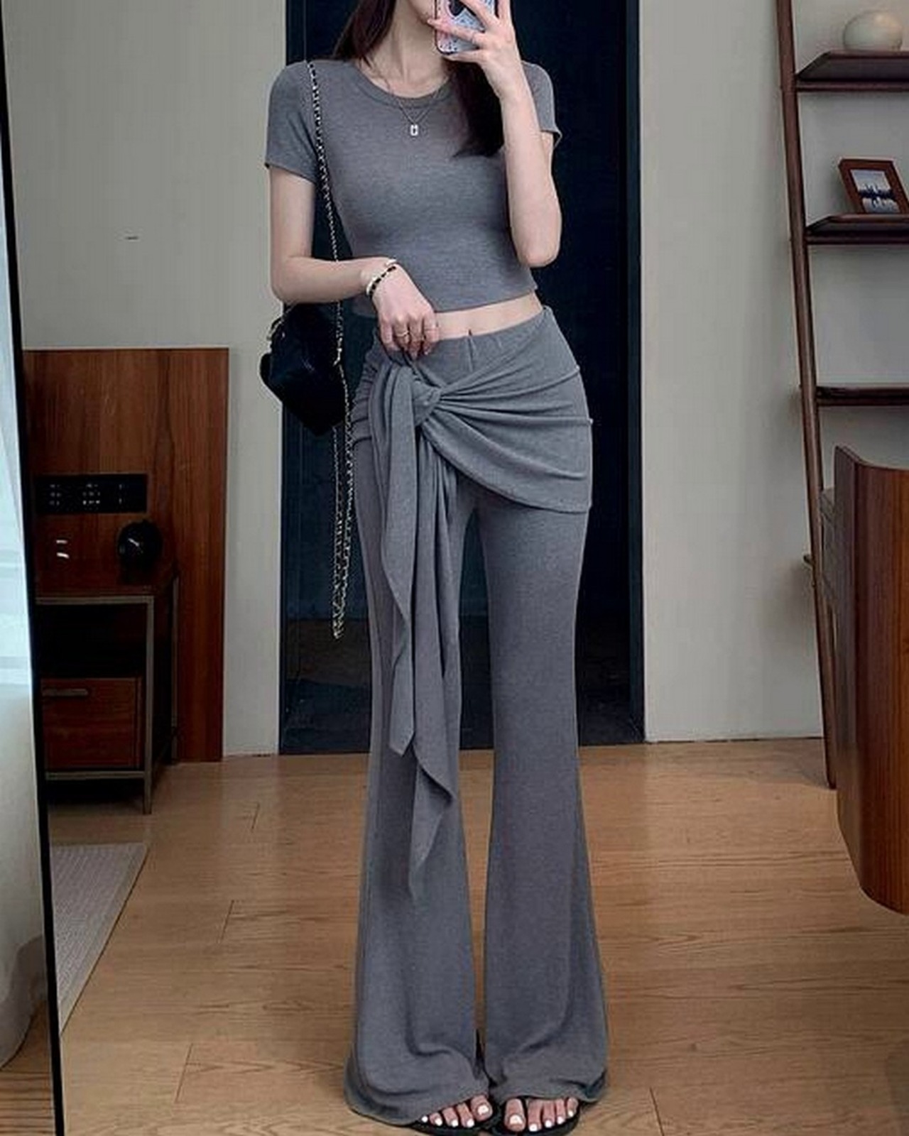 T シャツ &フレアパンツ セットアップ 2color A0265 - 4