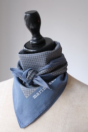 Marimekko blue grey geometric square cotton scarf
