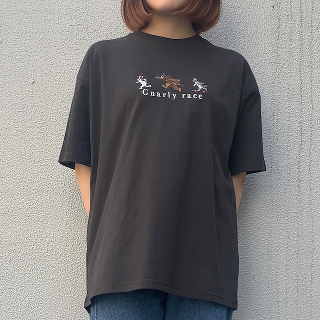 ナンバーミーTOKYO" 3 ANIMALS PRINT TEE"CHARCOAL