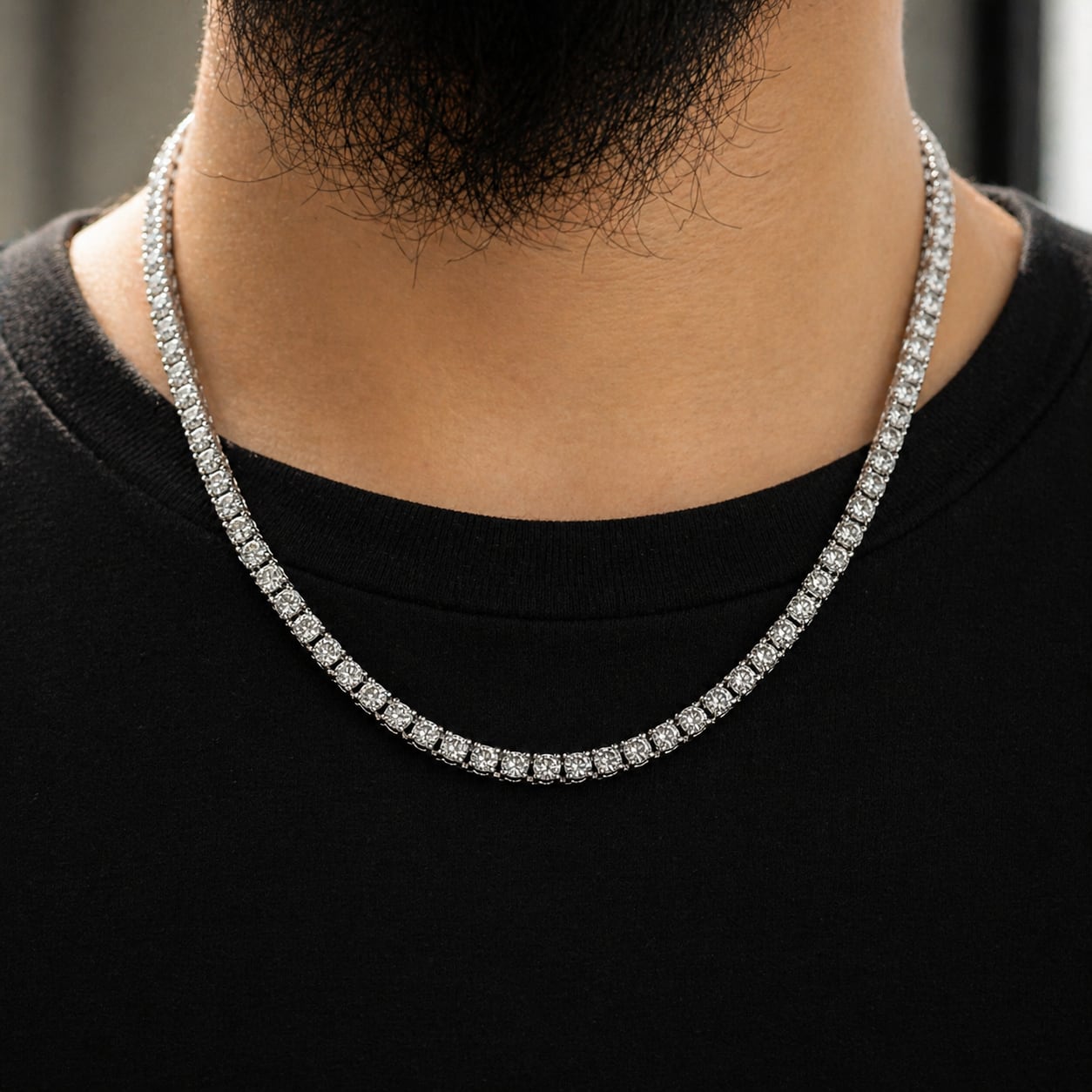 シルバー925 テニスチェーン テニスネックレス 18インチ5mm ジルコニア