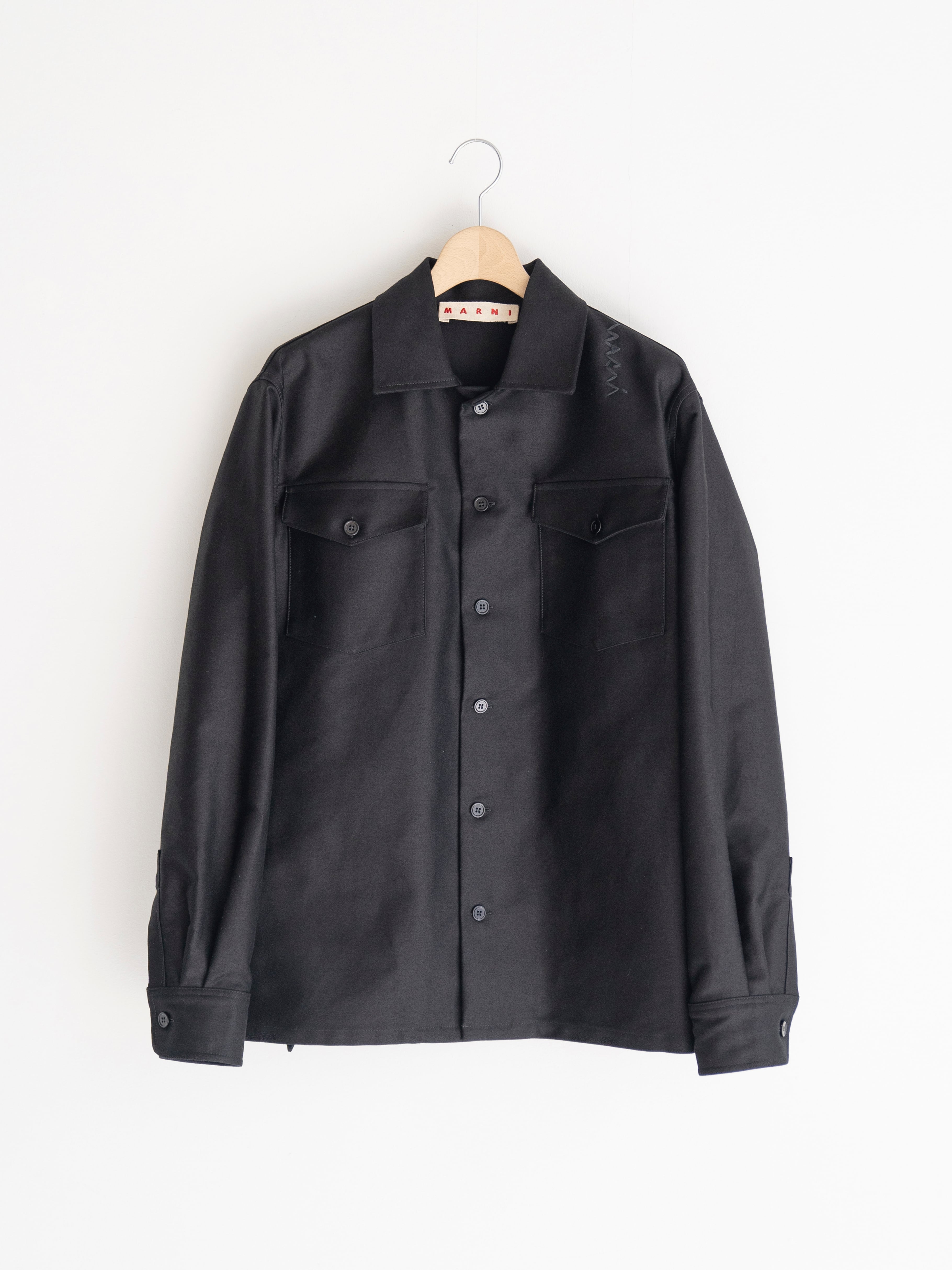 MARNI ORGANIC COTTON MOLESKIN SATIN SHIRTS BLACK CUMU0310S1 | BEST  