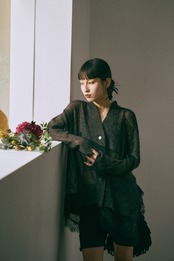 Lace Hem Sheer Cardigan knit