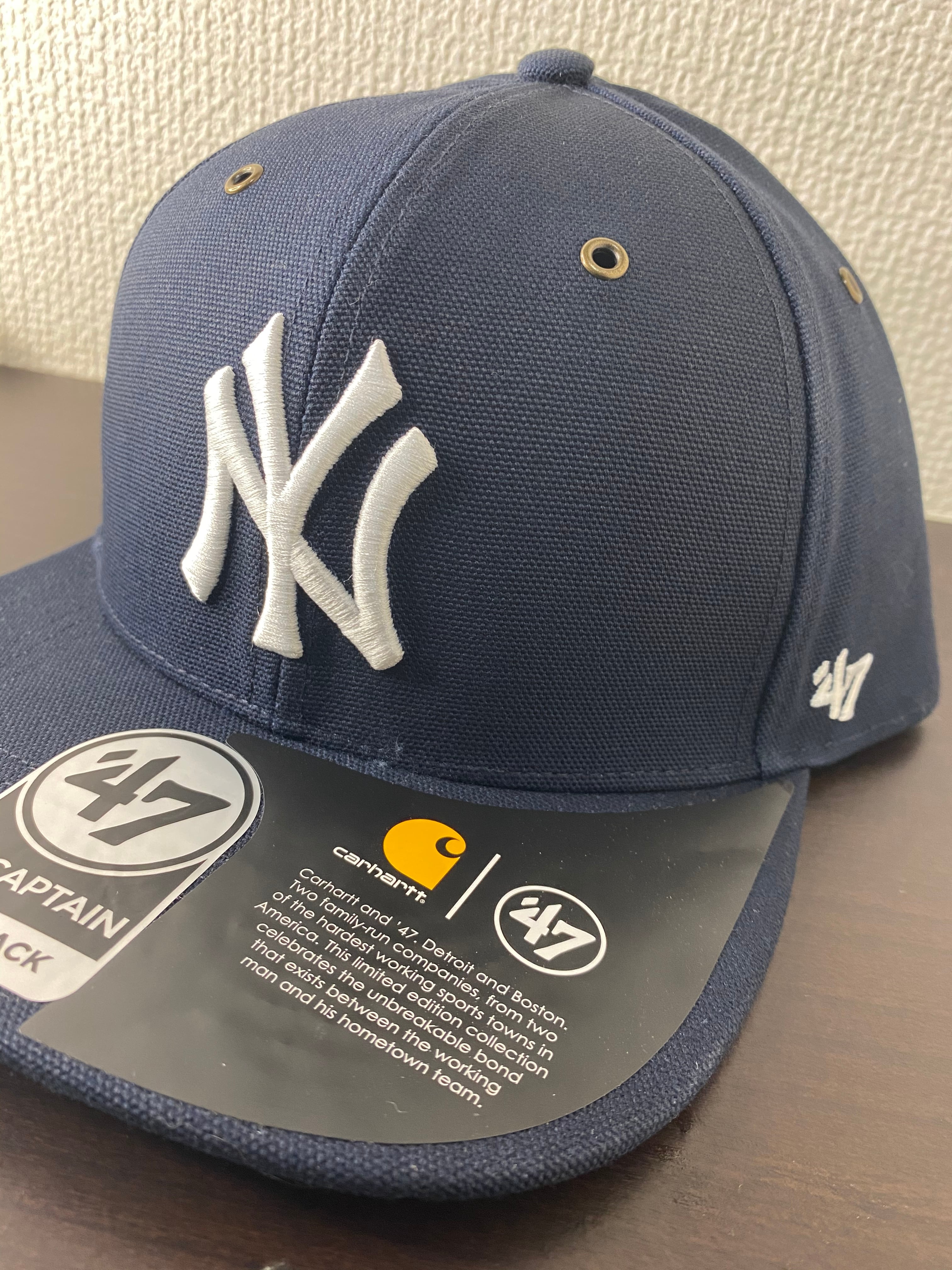 カーハート×'47★ネイビー MLB ニューヨークヤンキース キャップ 帽子