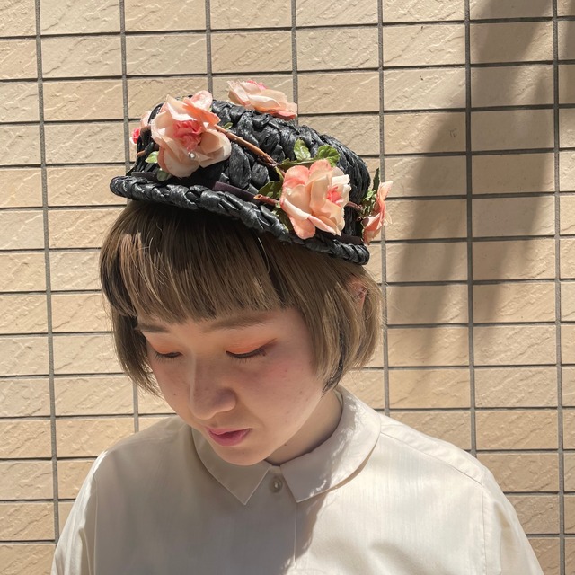 VINTAGE 50's 60's flower design hat