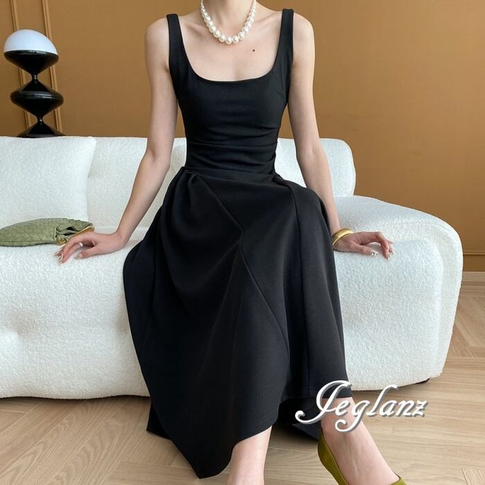 パーティ リトルブラック ドレス 袖なし Aライン クラシカル ♪(M7183)ζ
