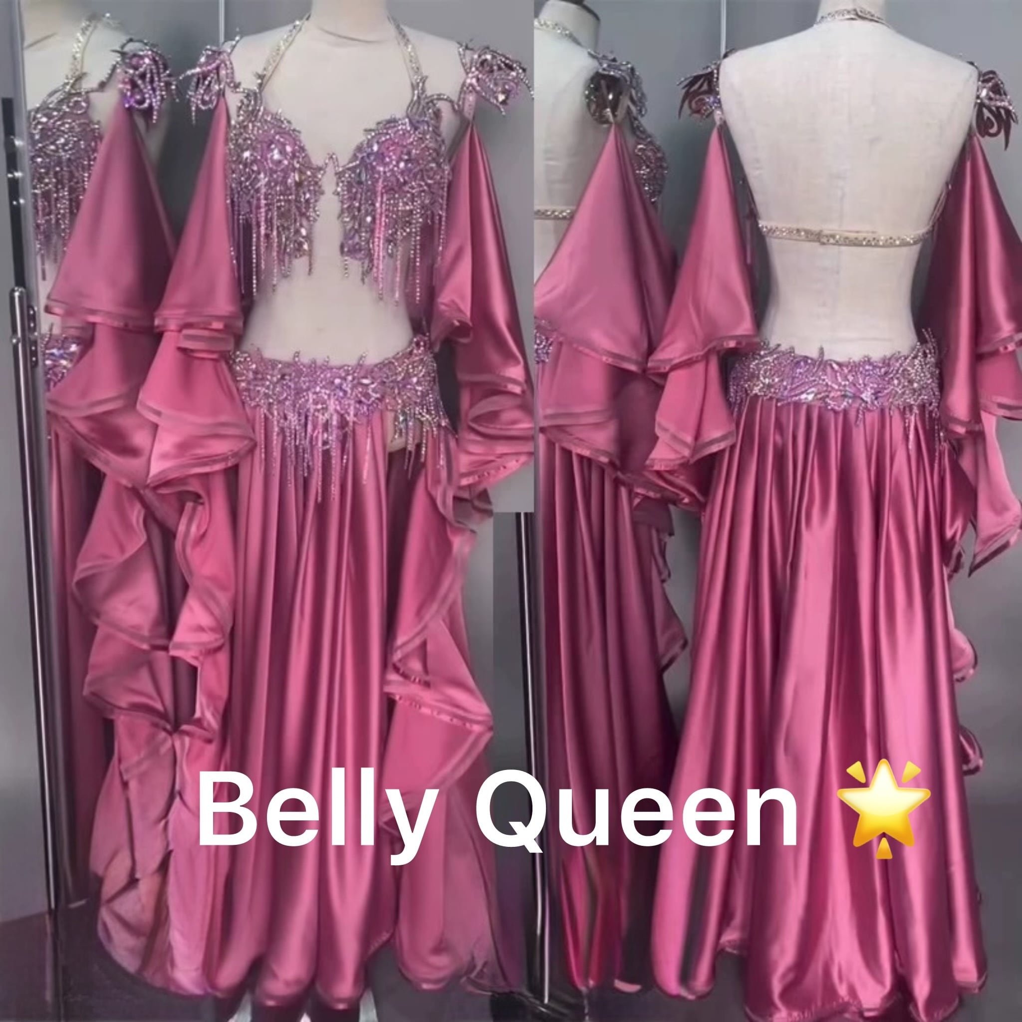 ベリーダンス衣装サイーディ サーディドレス ピンク オーダーメイド