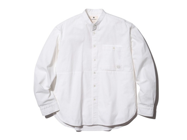 snow peak OG Cotton Poplin Stand-Collar Shirts  White