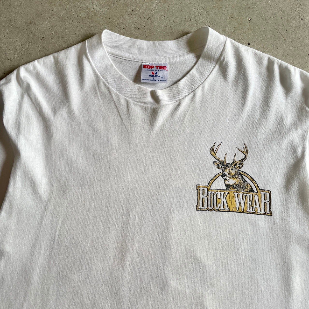 90年代 USA製 BUCK WEAR ハンティング シカ アニマル バックプリント T 