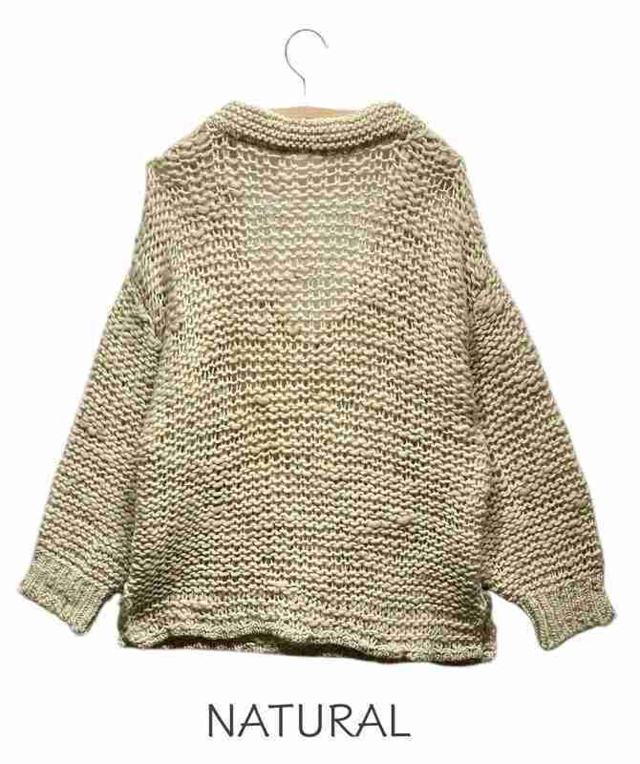 25aw　KNIT 215【ROW WOOLパーカーライクニット】