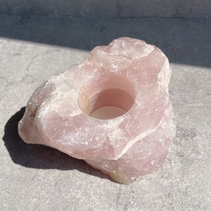 ローズクォーツキャンドルホルダー20◇Rose Quartz candle holder◇天然石・鉱物・パワーストーン