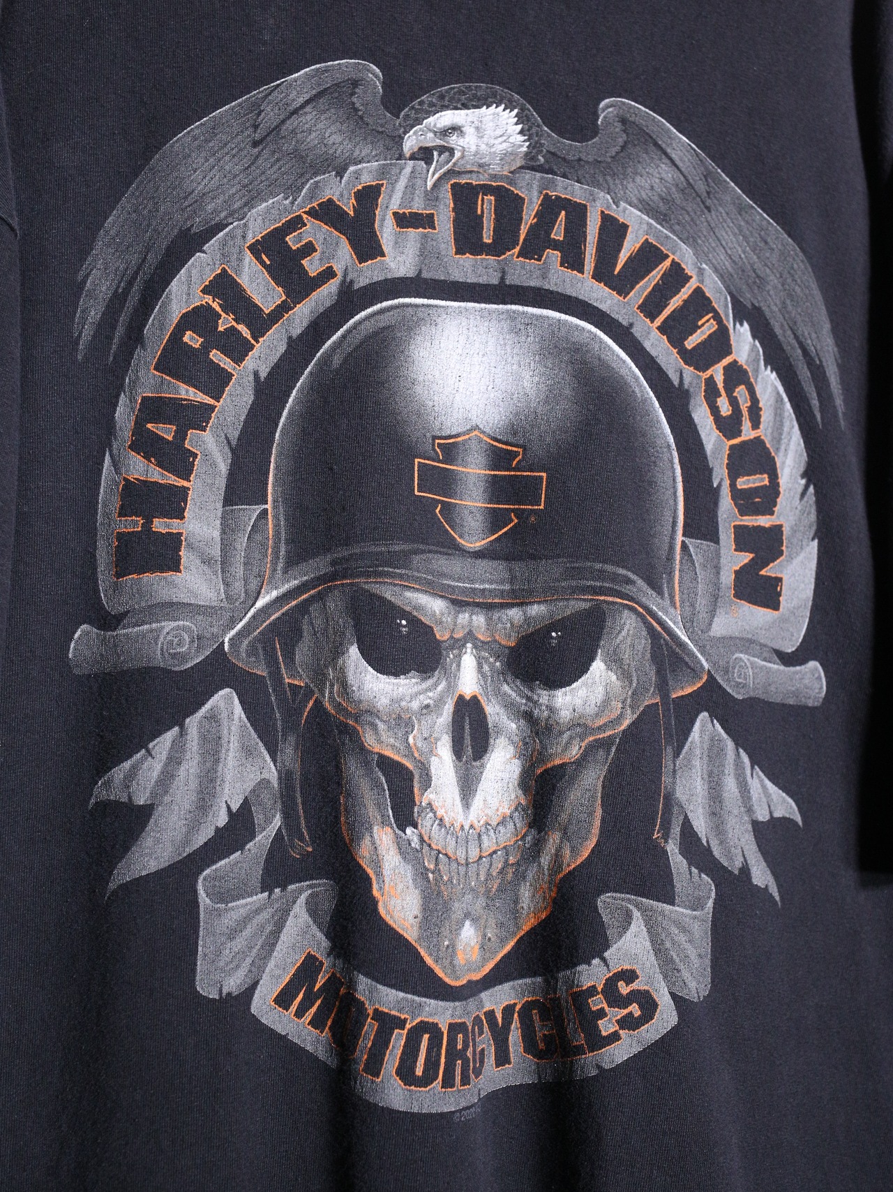 "Harley-Davidson"  XXL over silhouette skull graphic tee - 9