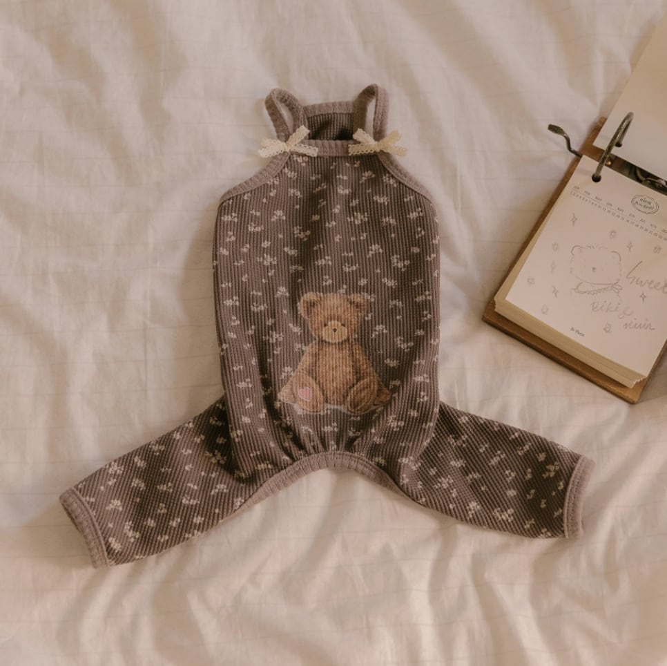 予約【kiki＆nini】Teddy Romper（brown）