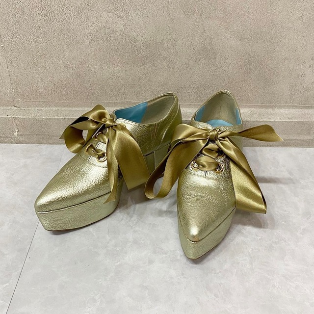 ※受注生産 oxford shoes / Satin_2色 / GOLD＆SILVER【pays des fees】