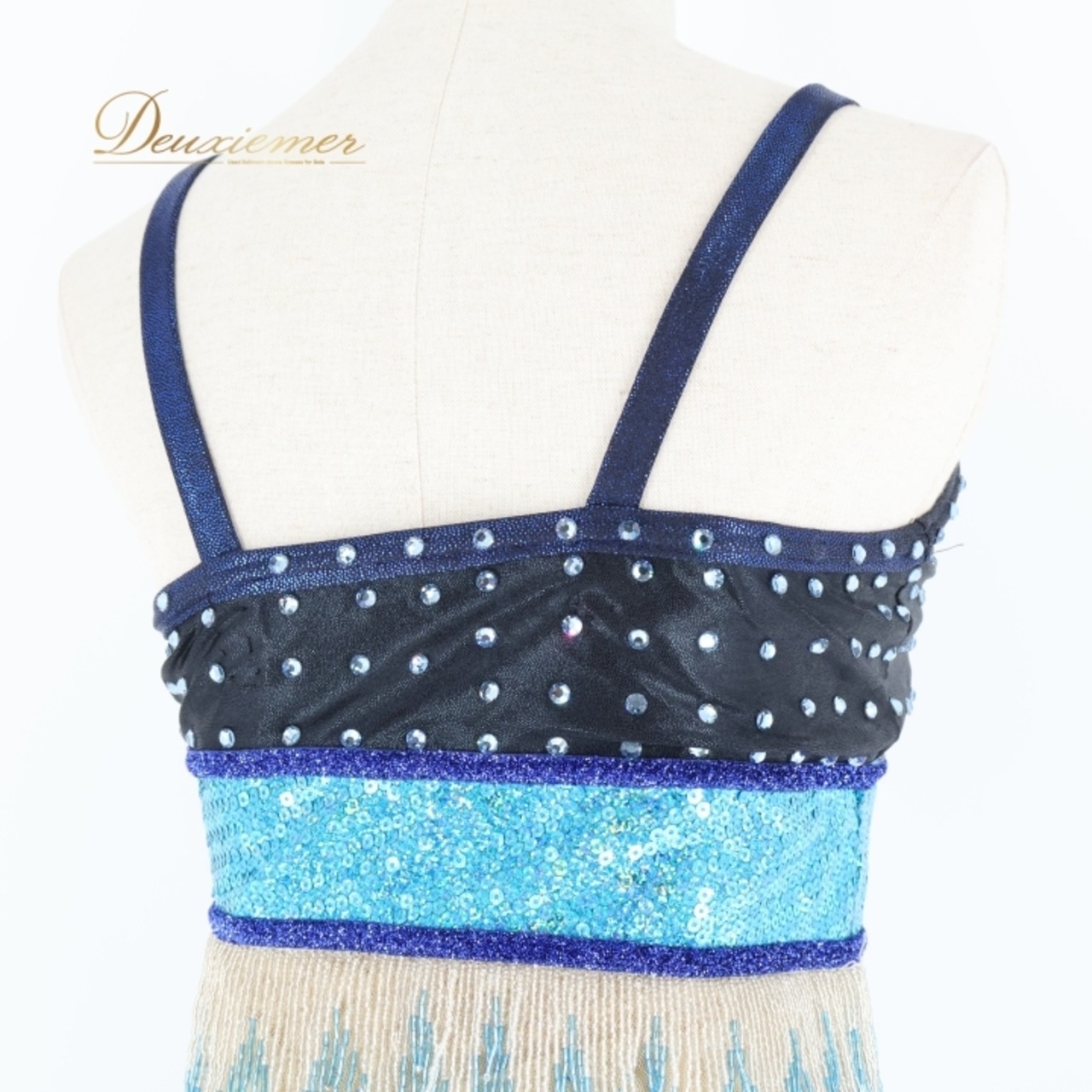 新体操 衣装 ワンピース レオタード ブラック系 ブルー系 ゴールド系 黒 青 水色 金 フリンジ 本番 キャミソール 体操 新体操 バトン 競技用 スポーツ フォーマル 新体操衣装 女性用 バトン演技 ダンス衣装 ステージ衣装 パフォーマンス用