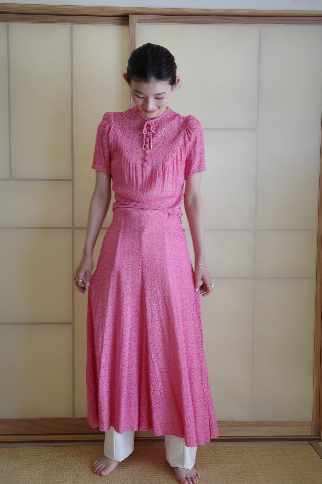 1980-90s flower lace onepiece