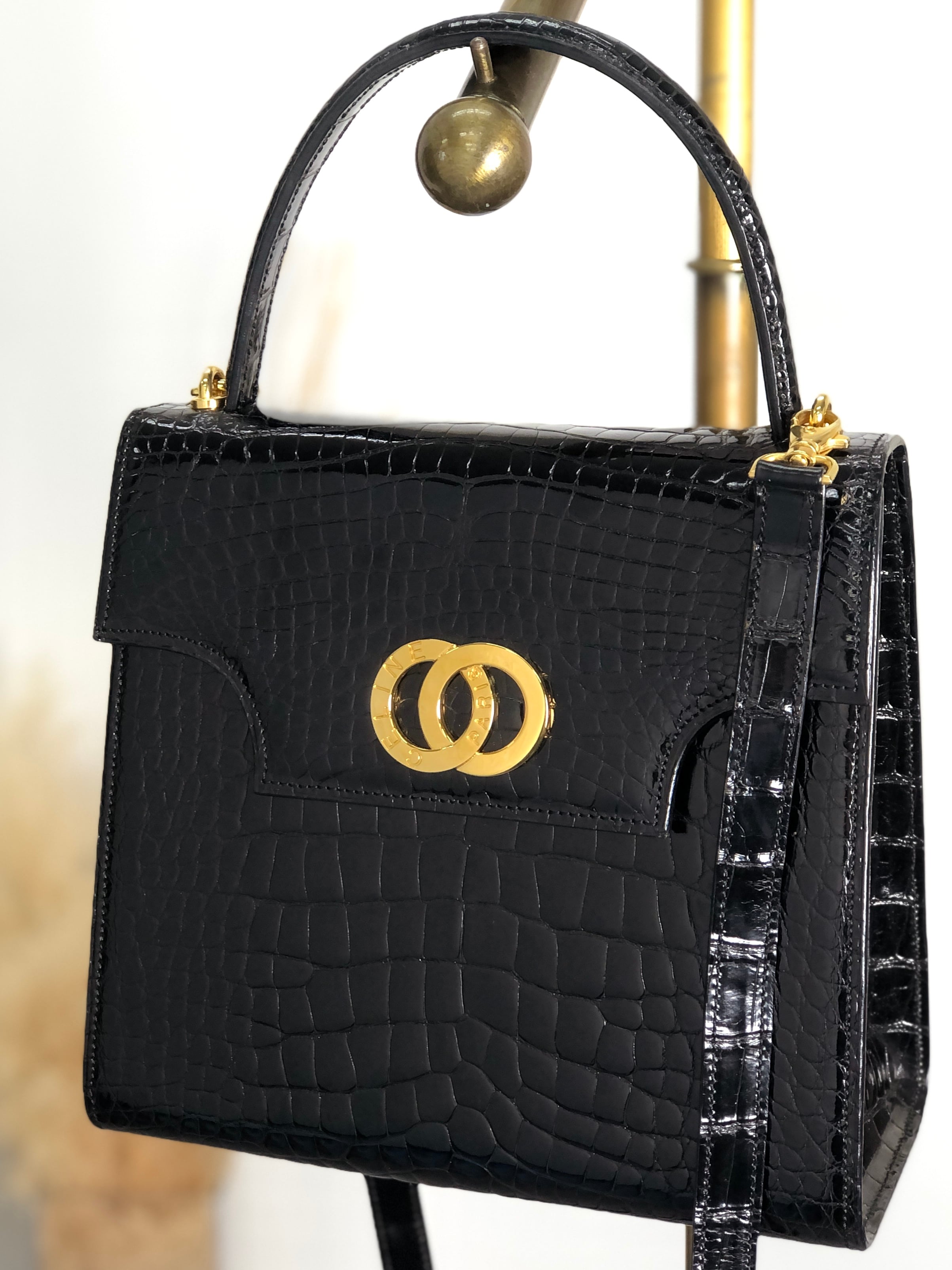 CELINE セリーヌ ショルダーバッグ ブラック ダブルサークルロゴ