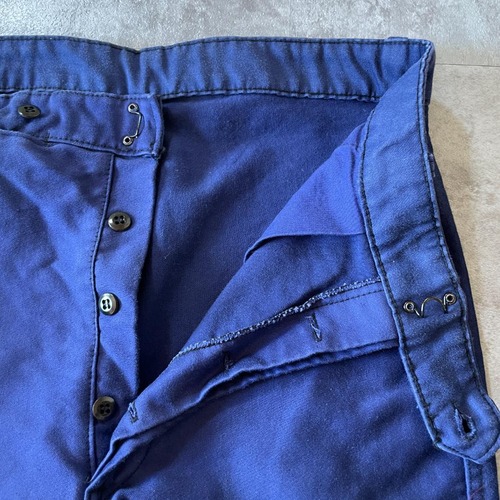 50-60s フレンチワーク モールスキン ブルー パンツ W30 詳細写真6