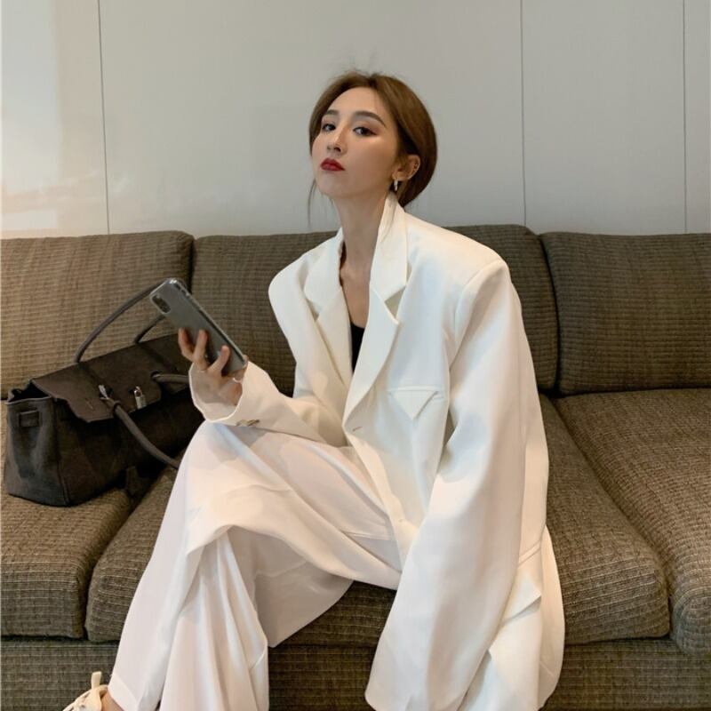 ジャケット ホワイトルーズスタイルスプリング 春物 ブラックストロベリース95927442605