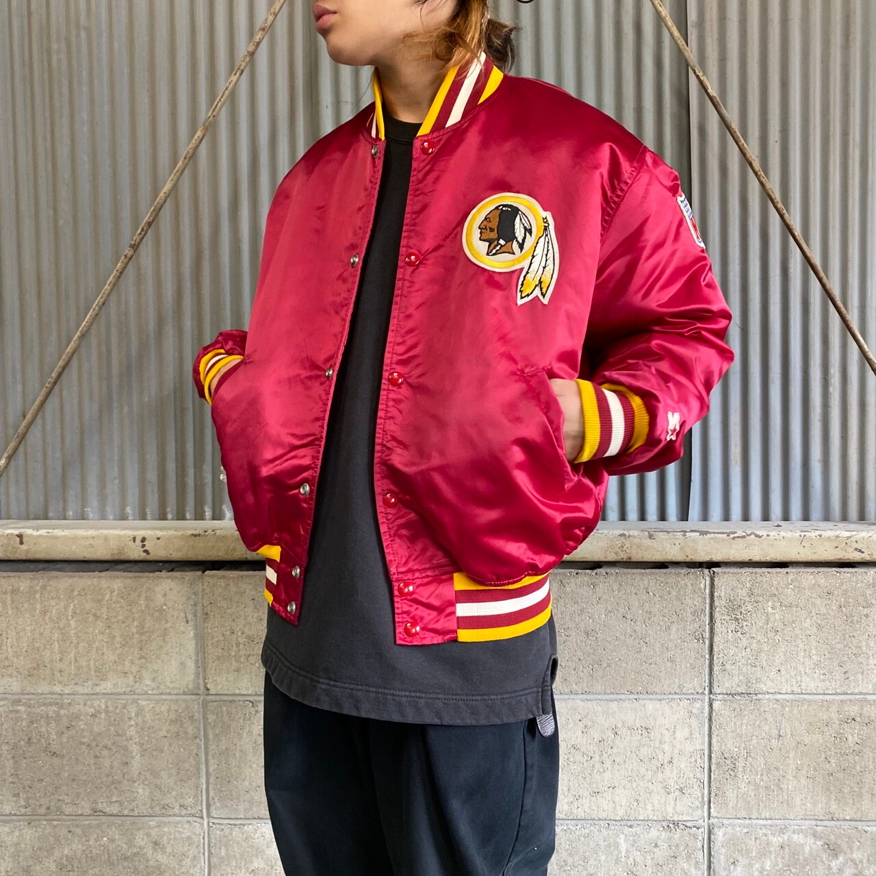 90年代 スターター NFL ナイロンスタジャン メンズL 古着 USA製 
