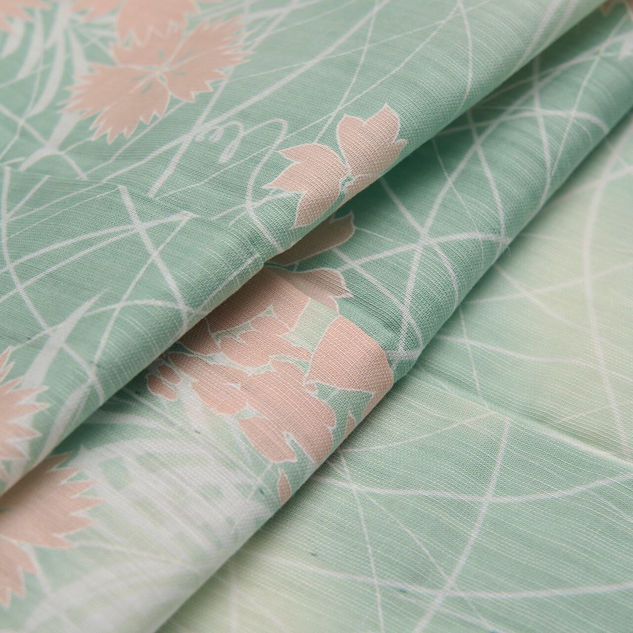 日本橋堀井 ススキに秋草の模様 綿麻浴衣【未着用品】 | かわの屋