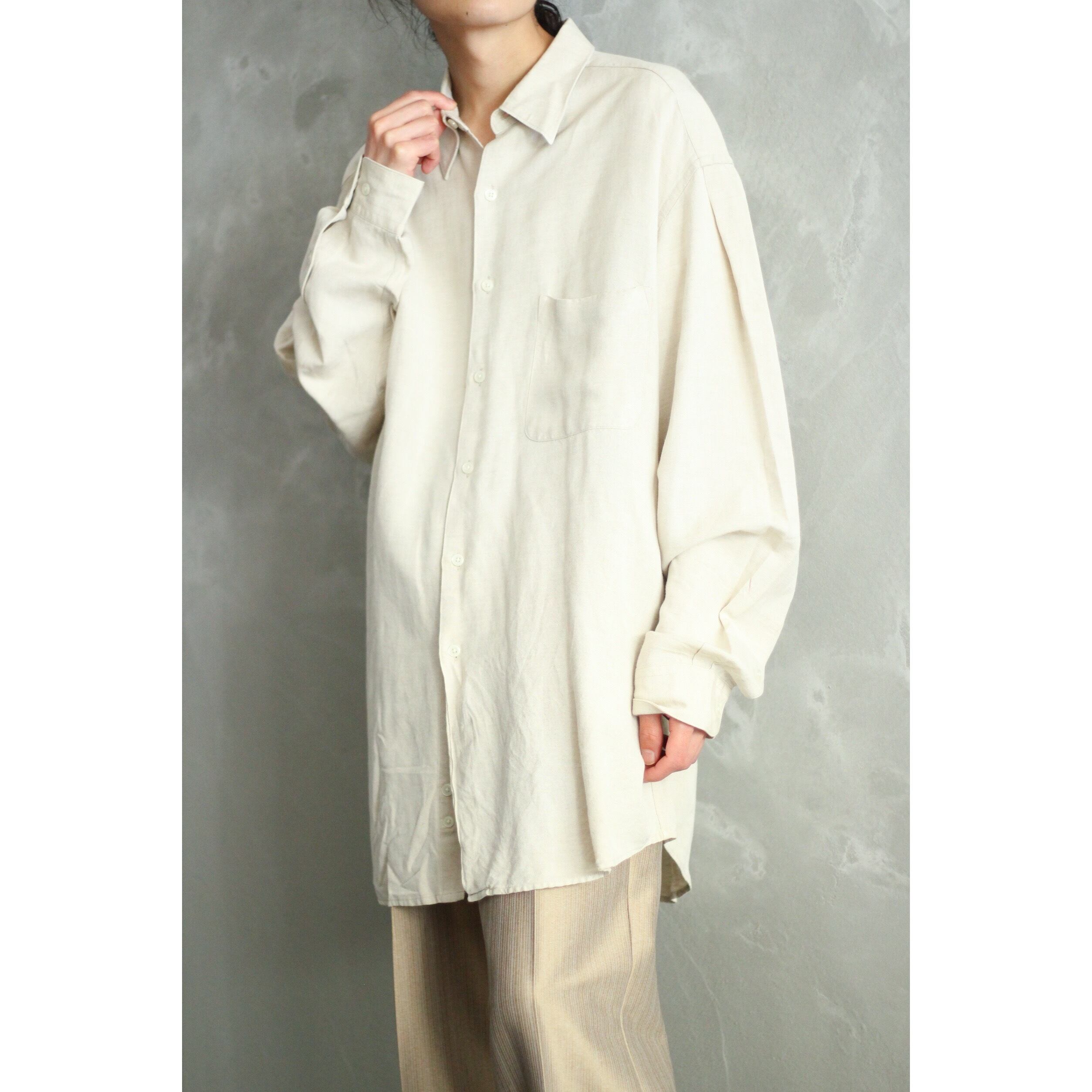 90s PERRY ELLIS shirt レーヨン 長袖シャツ ペリーエリス