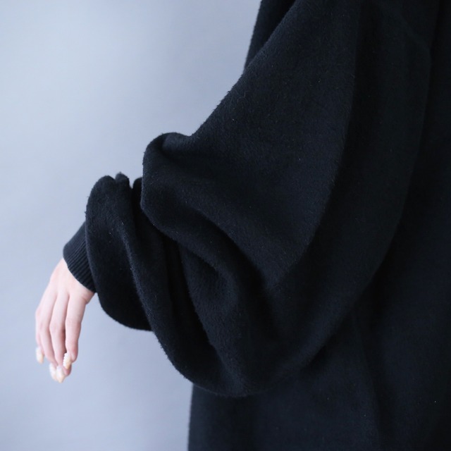 "刺繍" and wood ornament design half-zip fleece pullover