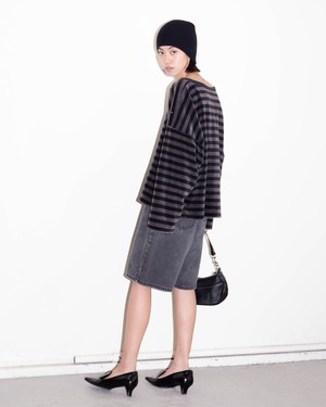 1990s SONIA RYKIEL - crystal stripe velour top