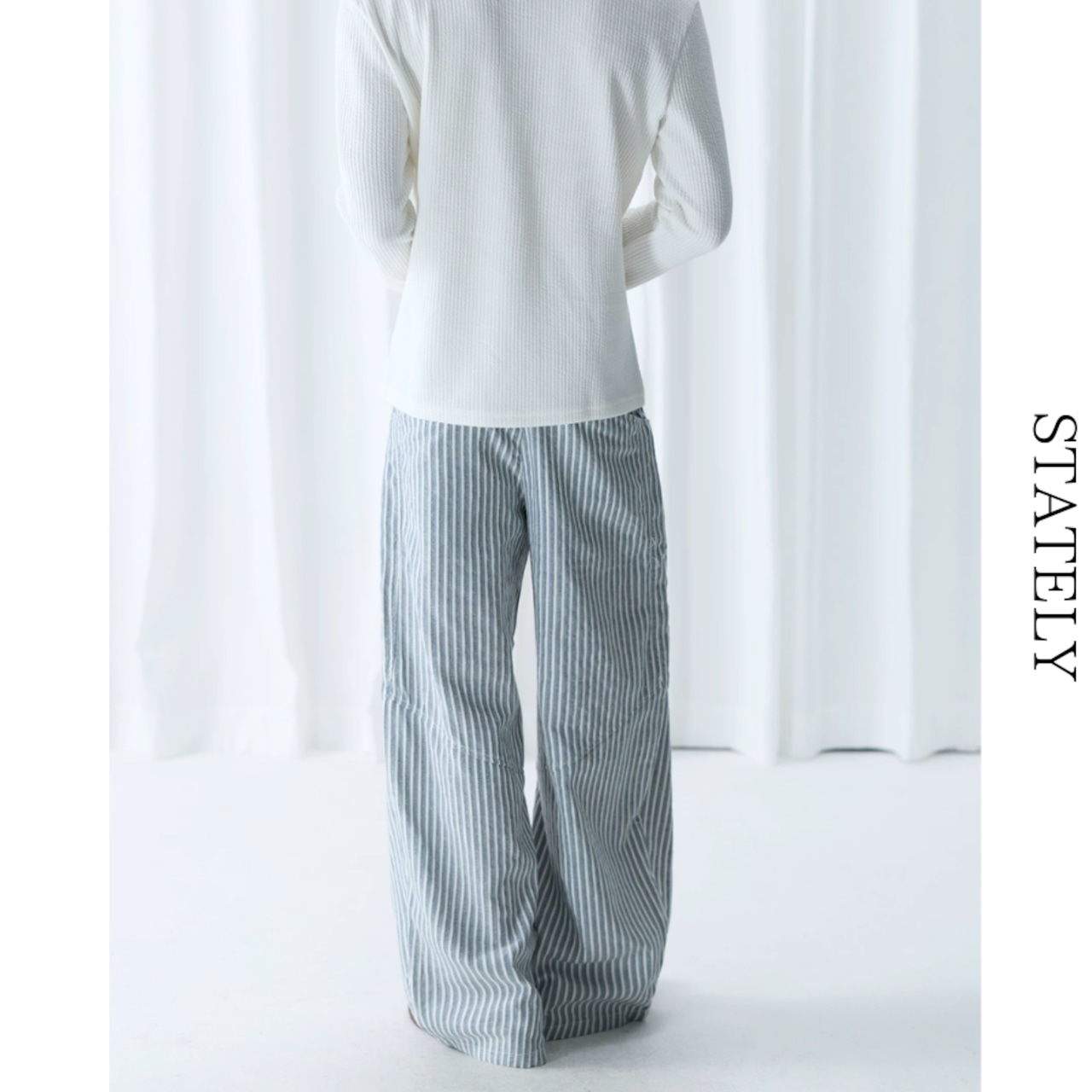Stripe Linen ワイドパンツ_B223・画像3