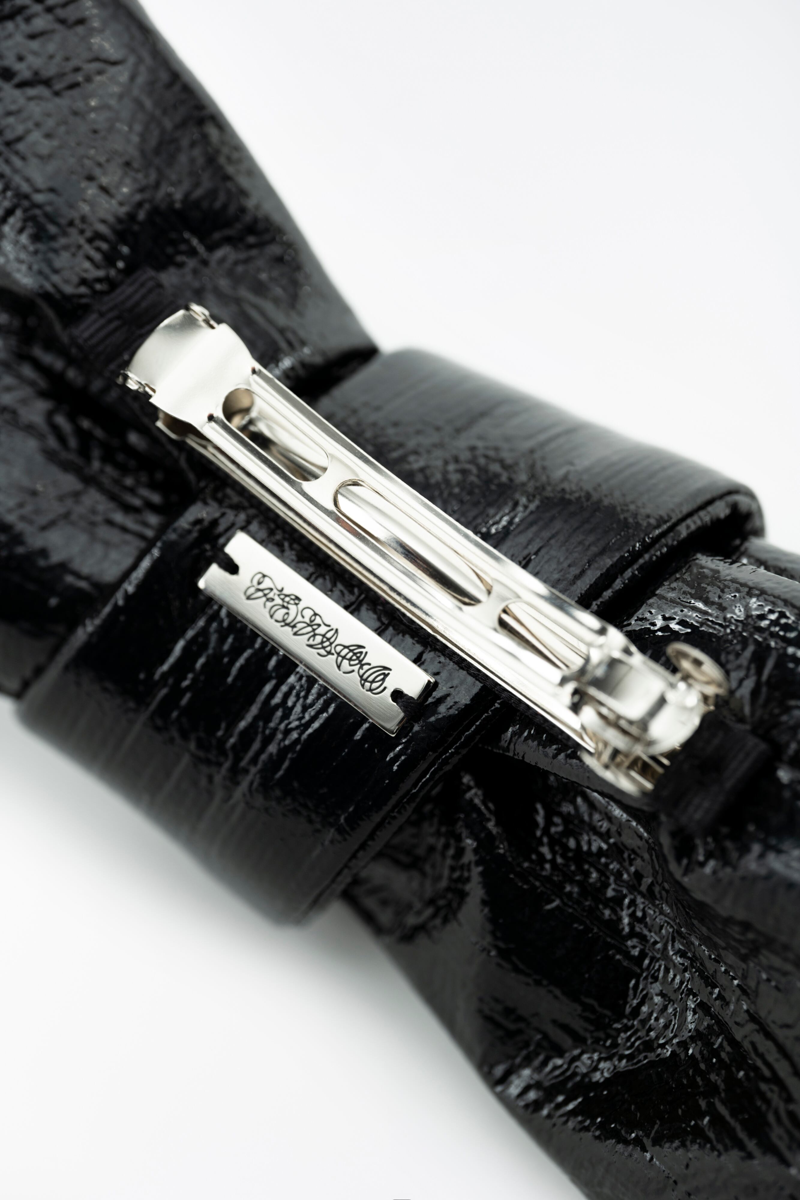 25AW】FETICO フェティコ / FAUX LEATHER BOW HAIR CLIP / ヘア