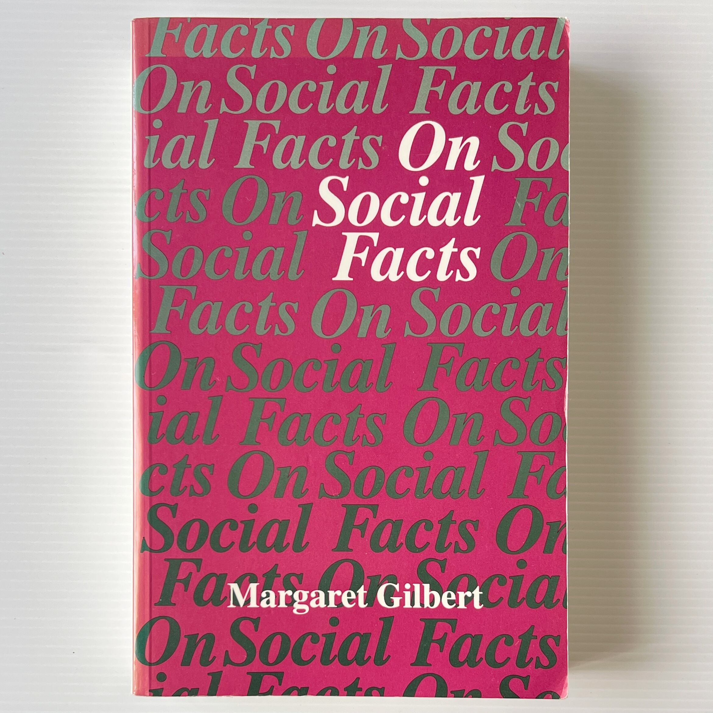 On Social Facts / Margaret Gilbert / Princeton University Press