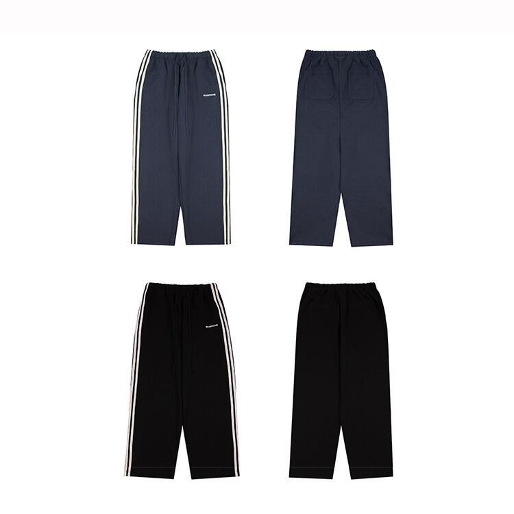 ★SIDE CONTRAST STITCHING LOOSE STRAIGHT SPORT PANTS　　　A0525