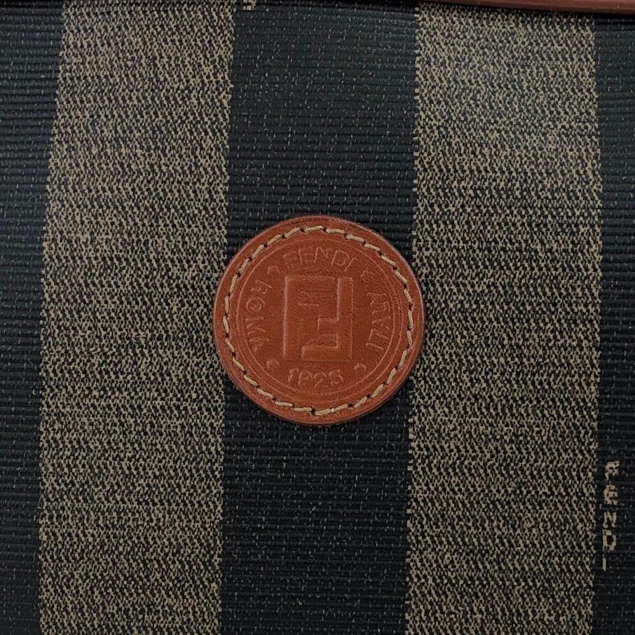 FENDI フェンディ ペカン ショルダーバッグ ブラウン ロゴ PVCレザー