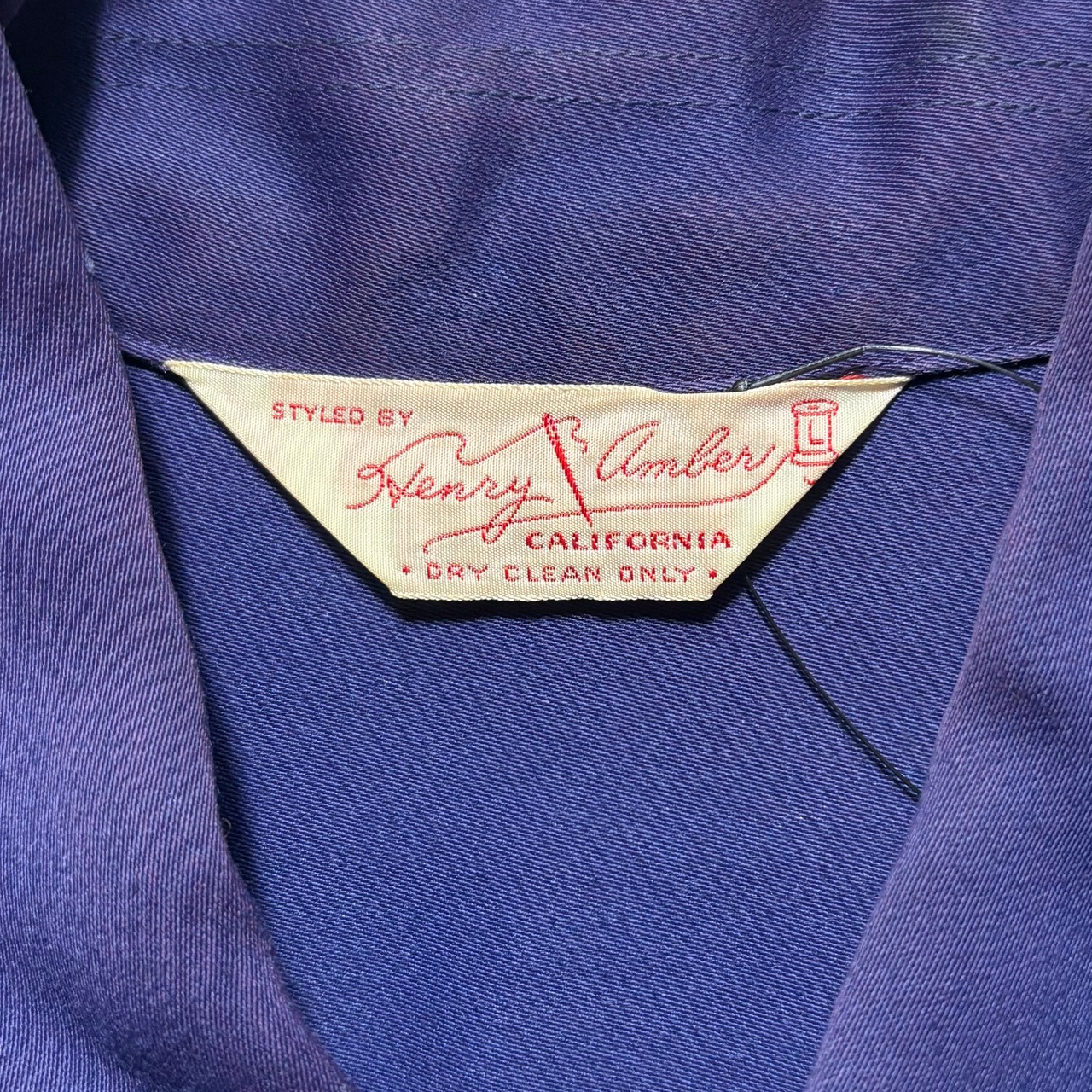 vintage 1950’s navy rayon gabardine shirt