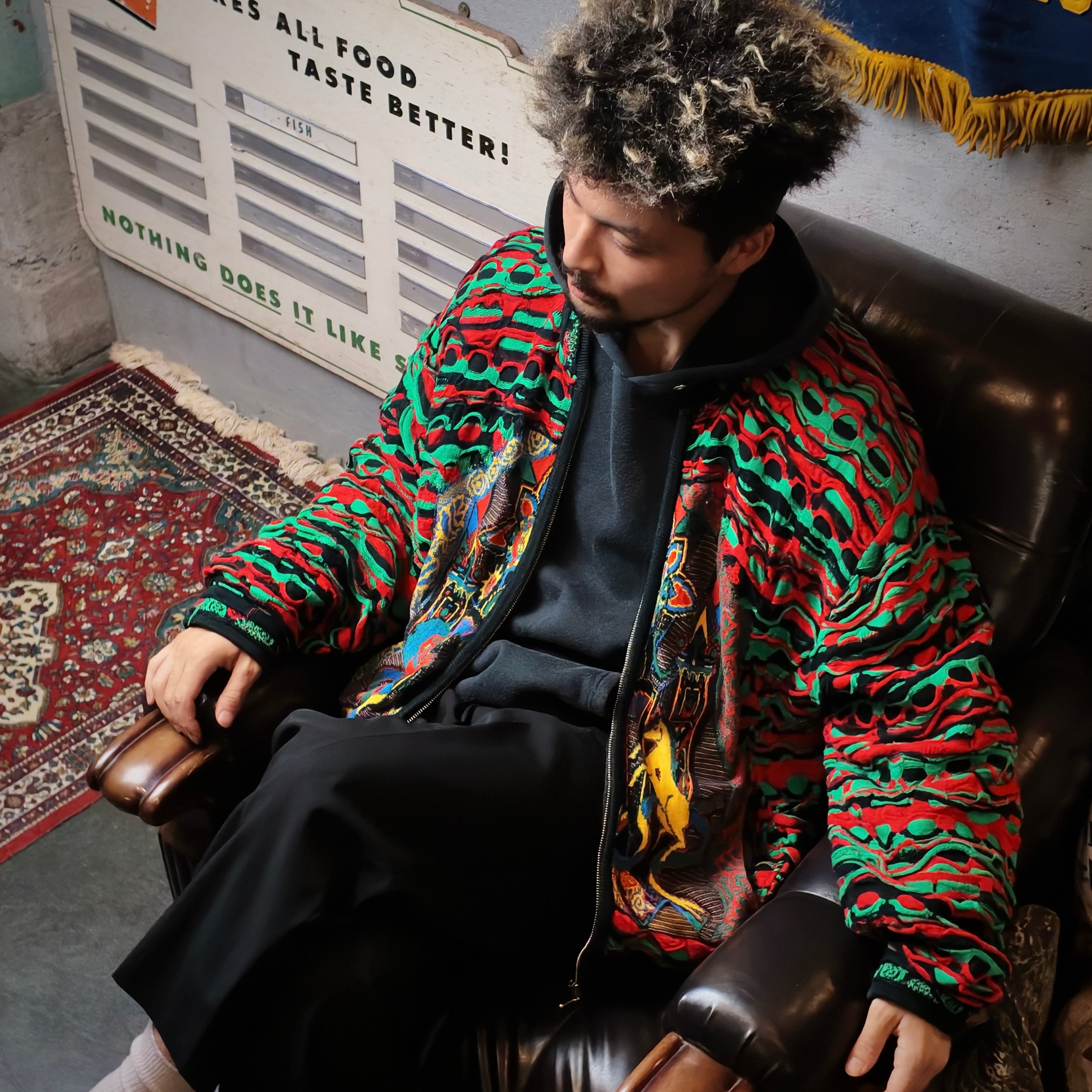 90's COOGI 3D KNIT ZIP JACKET 90年代 クージー 3Dニットジャケット