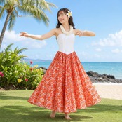 フラダンス 衣装 Paondor パンドール ワンピース ドレス レッド系 ホワイト系 花 レース 赤 白 チューブトップ ベアトップ 華やか ラメ キラキラ ハワイアン アロハ かわいい おしゃれ ダンス衣装 日本製 イベント ステージ