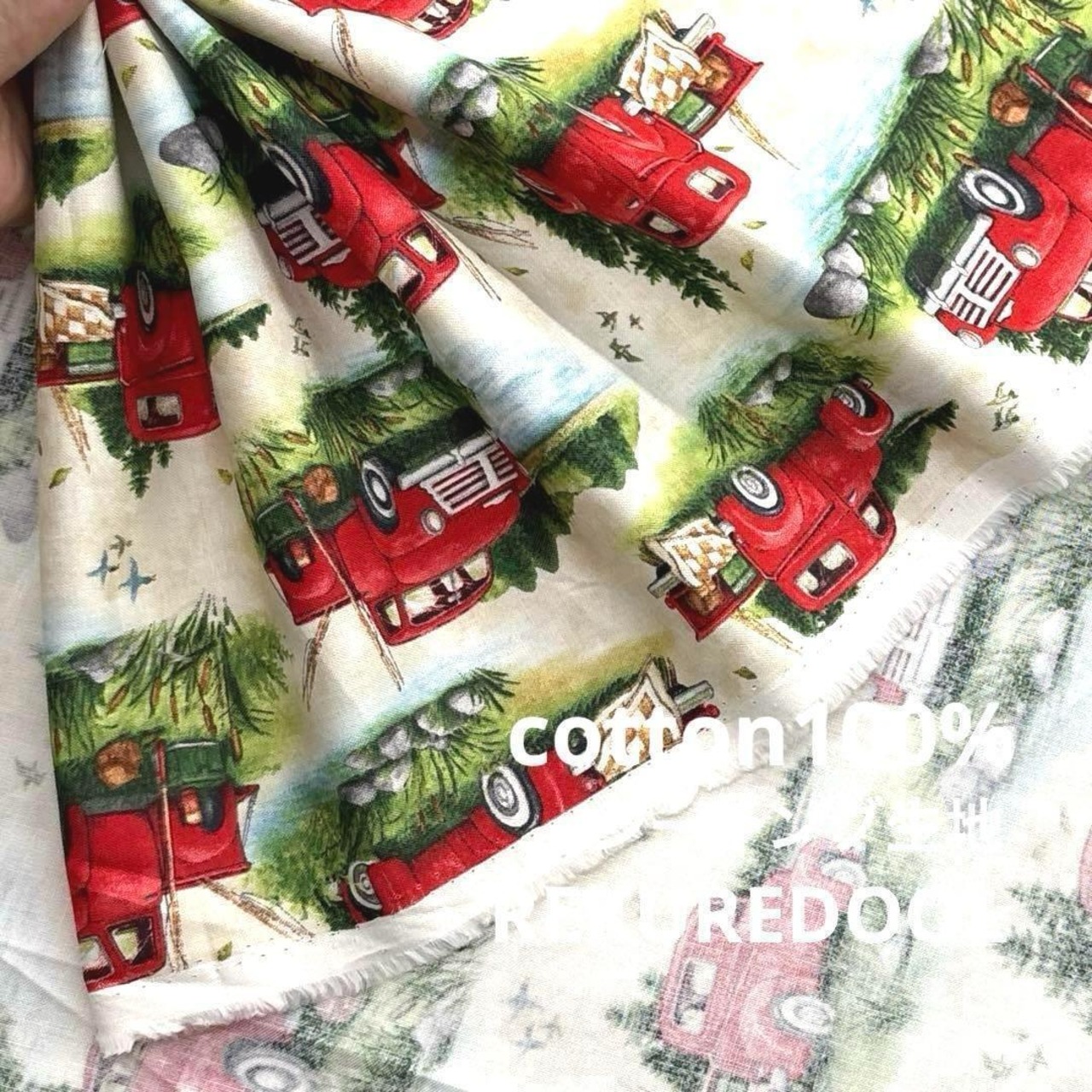 Cdr556◆1m◆SM◆綿100%シーチング生地◆風景車柄