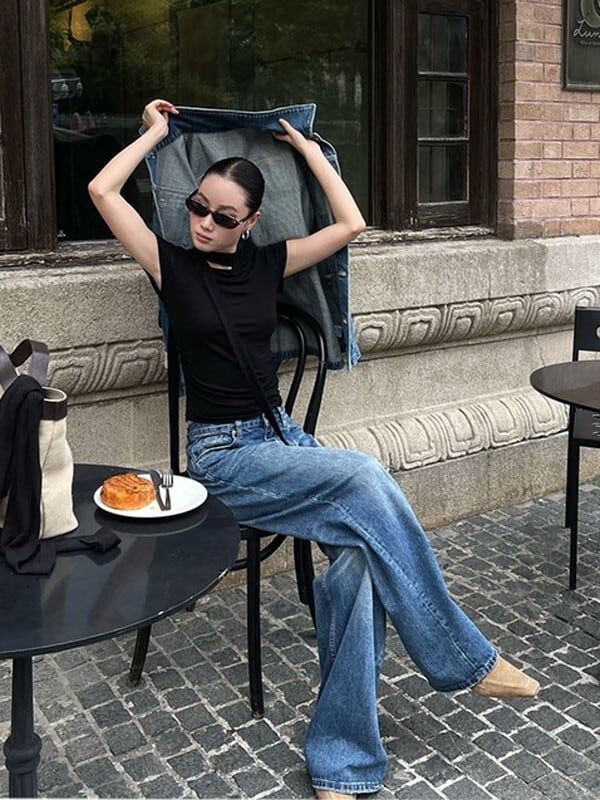 denim retro washed belt jacket【NINE9516】 | NINE9U