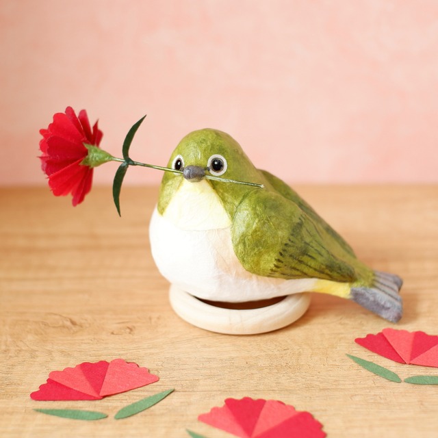 母の日ギフト『メジロの贈り物』 和紙インテリア/置物