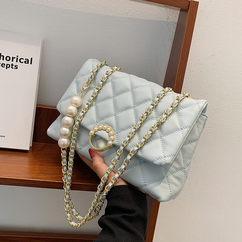 サマーチェーン シングル 夏物 スクウェア メッセンジャーバッグ 手作りハンドバック96464506897